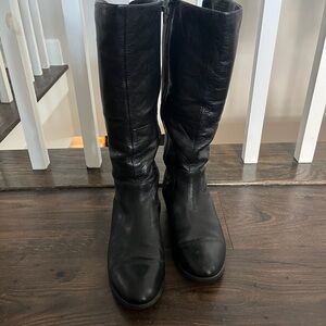Aldo Black Leather Heeled Boots